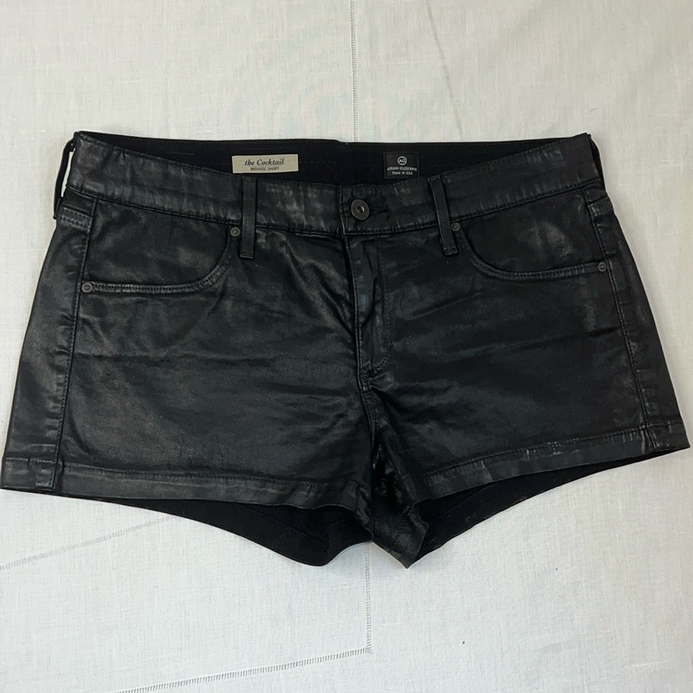 EUC AG Adriano Goldschmied Black “The Cocktail” Mid-Rise Shorts Size 30